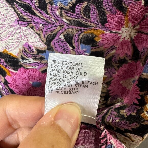 Cynthia Rowley Women's Small Floral Print Blouse‎ Stretch Short Sleeve Top - Picture 9 of 10